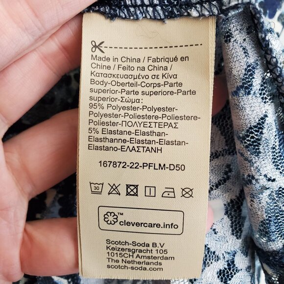 Scotch & Soda Printed Lace Top in blue - Picture 5 of 13